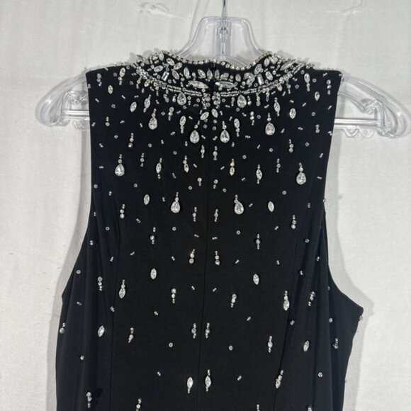 NWT Mac Duggal [ 10 ] 2260 High Neck Sleeveless Beaded Jersey Fitted Gown J1811 - Picture 13 of 15